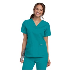 Women's 4-Pocket V-Neck Scrub Top, Teal